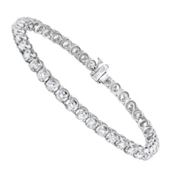 Diamond Tennis Bracelet 5.50ct - 14K White Gold Round Prong