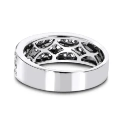 Elegant Diamond Wedding Bands By Luxurman 14K White Gold 0.85ct -Outlet Radiant Bijou Store elegant diamond wedding bands 14k gold 104ct backwh