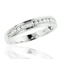 Thin Elegant Diamond Wedding Bands For Women 14K Yellow Gold 0.59ct -Outlet Radiant Bijou Store elegant diamond wedding bands for women 14k 059ct 4