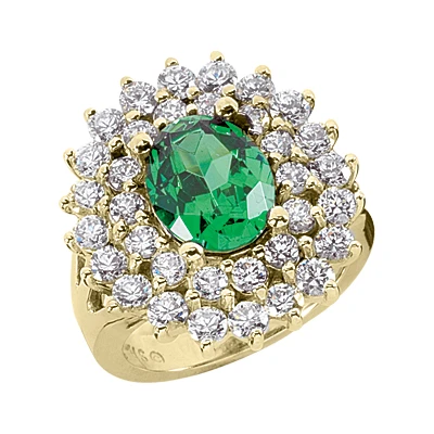 14K White Gold Ladies Gemstone Diamond & Emerald Ring 1.96ctd 3cte 4 14K White Gold Ladies Gemstone Diamond & Emerald Ring 1.96ctd 3cte - Image 2