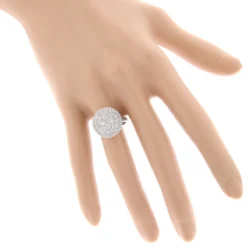 Ladies Cluster Halo Diamond Engagement Ring 2.84ct 14K White Gold -Outlet Radiant Bijou Store engagement rings ladies cluster diamond ring 284ct 14k bodwh