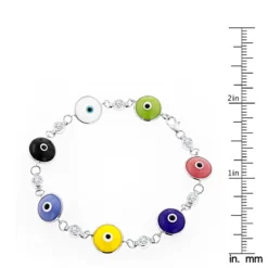 Evil Eyes 14K White Gold Diamond Evil Eye Bracelet Multicolor 0.70 -Outlet Radiant Bijou Store evil eyes 14k diamond evil eye bracelet multicolor 070 p 6227 rulerwh