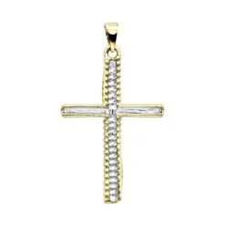 Fancy 14K Yellow Gold Diamond Cross Pendant For Women 0.15ct By Luxurman -Outlet Radiant Bijou Store fancy 14k gold diamond cross pendant for women 015ct by luxurman backye
