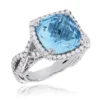 Blue Topaz Diamond Cocktail Ring 11ct -Outlet Radiant Bijou Store fine gemstone jewelry blue topaz diamond cocktail ring 11ct 1