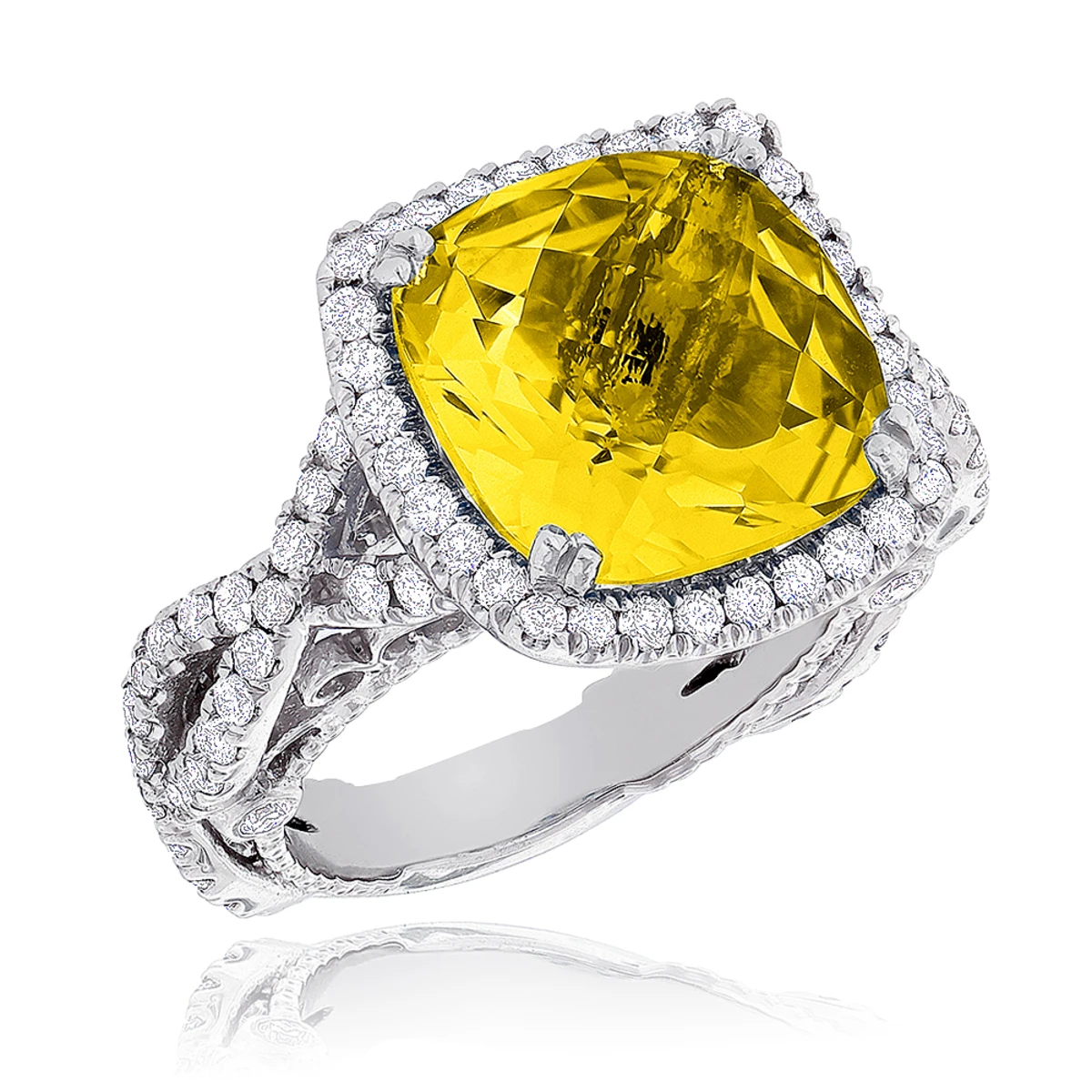 Citrine Diamond Cocktail Ring 11ct 3 Citrine Diamond Cocktail Ring 11ct