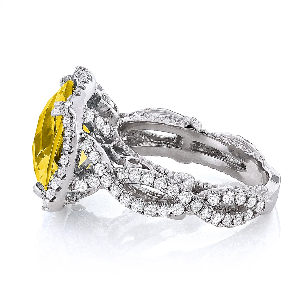 Citrine Diamond Cocktail Ring 11ct 4 Citrine Diamond Cocktail Ring 11ct - Image 2