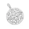 Ladies Diamond Medallion Flower Pendant 0.12ct 10K White Gold -Outlet Radiant Bijou Store flower jewelry ladies diamond medallion pendant 012ct 10k wh