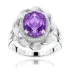14K White Gold Amethyst Diamond Flower Ring 0.13ct -Outlet Radiant Bijou Store gemstone jewelry amethyst diamond ring 013ct 14k gold p 49985 wh