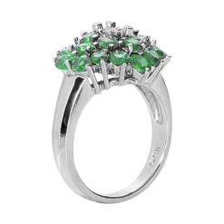 Ladies Diamond And Emerald Ring 14K White Gold 0.24ctd 4.40ct -Outlet Radiant Bijou Store gemstone jewelry ladies diamond and emerald ring 14k 024ctd 440cte p 29488 back white