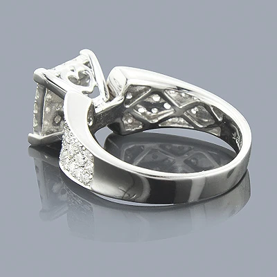 Gold Diamond Engagement Ring 1.59ct 14K White Gold 4 Gold Diamond Engagement Ring 1.59ct 14K White Gold - Image 2