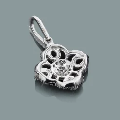 Gold Diamond Flower Pendant 0.29ct 14K White Gold -Outlet Radiant Bijou Store gold diamond flower pendant 029ct 14k gold 4