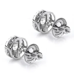 Gold Diamond Stud Earrings 2ct Diamond Earrings Look -Outlet Radiant Bijou Store gold diamond stud earrings 2ct diamond earrings look p 40470 backwh