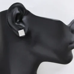 Gold Pave Diamond Stud Earrings 0.41ct 10K White Gold -Outlet Radiant Bijou Store gold pave diamond stud earrings 041ct 10k p 50015bod