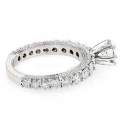 G/VS Round Diamond Engagement Ring 2.5ct 14K White Gold -Outlet Radiant Bijou Store gvs round diamond engagement ring 25ct 14k yellow rose or white gold backwh