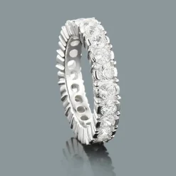 Thin Half Bezel Round Diamond Eternity Band 5ct 14K Rose Gold