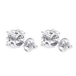 Halo 14K White Gold Cluster Diamond Earrings Studs For Men Or Women 3/4ct -Outlet Radiant Bijou Store halo 14k gold cluster diamond earrings studs for men or women 34ct backwh