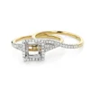 Halo 18K Yellow Gold Princess Cut Diamond Engagement Ring Mounting Set 0.48ct -Outlet Radiant Bijou Store halo 18k gold princess cut diamond engagement ring mounting set 048ct 1