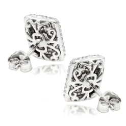 Halo 3 Carat Look Cluster Diamond Stud Earrings 1ct By Luxurman -Outlet Radiant Bijou Store halo 3 carat look cluster diamond stud earrings 1ct by luxurman backwh