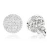 Halo Diamond Cluster Earrings Studs 1.61ct 14K White Gold -Outlet Radiant Bijou Store halo diamond cluster earrings 161ct 14k gold wh