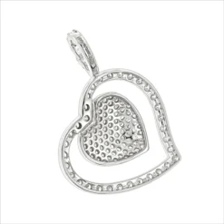 14K White Gold Designer Diamond Heart Pendant 0.9ct -Outlet Radiant Bijou Store heart jewelry 14k designer diamond heart pendant 117ct p 6473 backwh