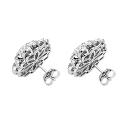 Huge 3 Carat Designer Diamond Stud Earrings For Women Cluster Flower Design -Outlet Radiant Bijou Store huge 3 carat designer diamond stud earrings for women cluster flower design backwh