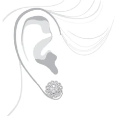 Huge 3 Carat Designer Diamond Stud Earrings For Women Cluster Flower Design -Outlet Radiant Bijou Store huge 3 carat designer diamond stud earrings for women cluster flower design bodwh