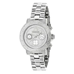Iced Out Diamond 0.3ct Luxurman Diamond Watch For Women