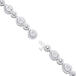 In Line 14K White Gold Unique Round Diamond Drop Bracelet For Women 7 Carat -Outlet Radiant Bijou Store in line 14k gold unique round diamond drop bracelet for women 7 carat backwh