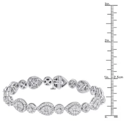 In Line 14K White Gold Unique Round Diamond Drop Bracelet For Women 7 Carat -Outlet Radiant Bijou Store in line 14k gold unique round diamond drop bracelet for women 7 carat rulerwh