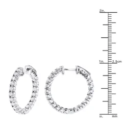 1 Inch Inside Out Classic Diamond Hoop Earrings 2.75ct 14K White Gold G-H VS-SI 12 1 Inch Inside Out Classic Diamond Hoop Earrings 2.75ct 14K White Gold G-H VS-SI -Outlet Radiant Bijou Store inside out classic diamond hoop earrings 315ct 14k gold rulerwh