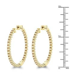 Inside Out Yellow Diamond Hoop Earrings 14K Yellow Gold By Luxurman 2.2ct. -Outlet Radiant Bijou Store inside out yellow diamond hoop earrings in 14k gold by luxurman 22ct rulerye