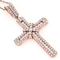 Intricate 14K White Gold Designer Diamond Cross Pendant For Women 1.48ct -Outlet Radiant Bijou Store intricate 14k gold designer diamond cross pendant 148 p 6549 ro