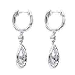 14K White Gold Diamond Dangle Drop Earrings For Women By Luxurman 1.2ct 17 14K White Gold Diamond Dangle Drop Earrings For Women By Luxurman 1.2ct -Outlet Radiant Bijou Store jewelry 14k gold diamond dangle drop earrings for women by luxurman 12ct backwh