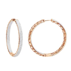 14K White Gold Large Diamond Hoop Earrings 3.5ct Inside Out Pave Setting -Outlet Radiant Bijou Store jewelry 14k gold large diamond hoop earrings 35ct inside out pave setting ro