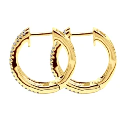 14K White Gold Natural Blue Sapphire And Diamond Huggie Earrings For Women 1ct -Outlet Radiant Bijou Store jewelry 14k gold natural blue sapphire and diamond huggie earrings for women 085ct backye