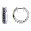 14K White Gold Natural Blue Sapphire And Diamond Huggie Earrings For Women 1ct -Outlet Radiant Bijou Store jewelry 14k gold natural blue sapphire and diamond huggie earrings for women 085ct mainwh