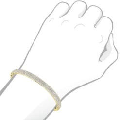 14K White Gold Pave Diamond Bangle Bracelet For Women 4.75ct By LUXURMAN -Outlet Radiant Bijou Store jewelry 14k gold pave diamond bangle bracelet for women 475ct by luxurman bodye