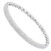 14K White Gold Pave Diamond Bangle Bracelet For Women 4.75ct By LUXURMAN -Outlet Radiant Bijou Store jewelry 14k gold pave diamond bangle bracelet for women 475ct by luxurman mainwh