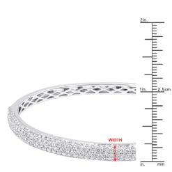 14K White Gold Pave Diamond Bangle Bracelet For Women 4.75ct By LUXURMAN -Outlet Radiant Bijou Store jewelry 14k gold pave diamond bangle bracelet for women 475ct by luxurman rulerwh