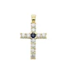 14K Yellow Gold Sapphire And Diamond Ladies Cross Pendant 1.32ct By Luxurman -Outlet Radiant Bijou Store jewelry 14k gold sapphire and diamond ladies cross pendant 132ct by luxurman 001236 mainye