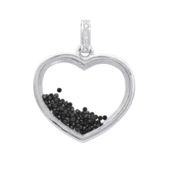 14K Yellow Gold White Black Diamonds Ladies Diamond Heart Shaker Pendant 8ct Moving Stones -Outlet Radiant Bijou Store jewelry 14k gold white black diamonds ladies diamond heart shaker pendant 8ct moving stones 000988 backwh