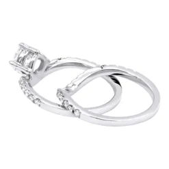 1.6 Carat Diamond 18K White Gold Designer Bridal/Engagement Ring Set -Outlet Radiant Bijou Store jewelry 16 carat diamond engagement ring set in 18k gold designer bridal rings backwh