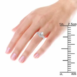 1.6 Carat Diamond 18K White Gold Designer Bridal/Engagement Ring Set -Outlet Radiant Bijou Store jewelry 16 carat diamond engagement ring set in 18k gold designer bridal rings bodwh