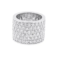 16mm Wide Diamond Eternity Band Unique 18K White Gold Ladies Anniversary Ring 7 Carats -Outlet Radiant Bijou Store jewelry 16mm wide diamond eternity band unique 18k gold ladies anniversary ring 7 carats 000956 backwh 1