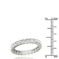 18K White Gold Princess Cut Diamond Eternity Band For Women 2 Carat Anniversary Ring 15 18K White Gold Princess Cut Diamond Eternity Band For Women 2 Carat Anniversary Ring -Outlet Radiant Bijou Store jewelry 18k gold princess cut diamond eternity band for women 2 carat anniversary ring rulerwh