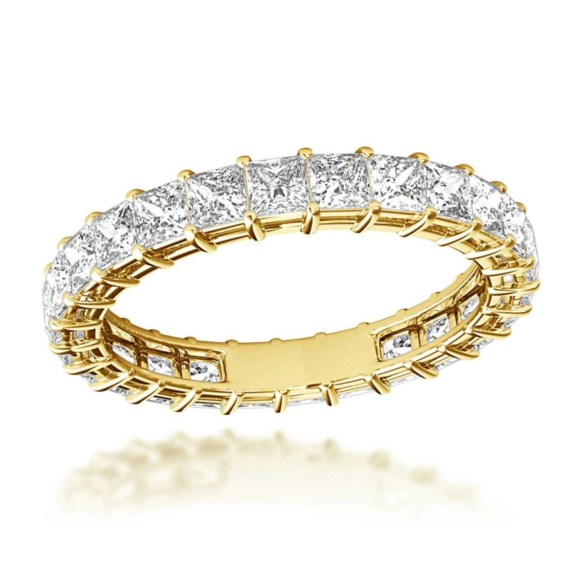 18K White Gold Princess Cut Diamond Eternity Band For Women 2 Carat Anniversary Ring 4 18K White Gold Princess Cut Diamond Eternity Band For Women 2 Carat Anniversary Ring - Image 2