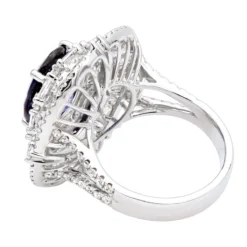 18K White Gold Unique Blue Sapphire And Diamonds Cocktail Ring For Women 7.87Ct -Outlet Radiant Bijou Store jewelry 18k gold unique blue sapphire and diamonds cocktail ring for women 787ct backwh