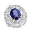 18K White Gold Unique Blue Sapphire And Diamonds Cocktail Ring For Women 7.87Ct -Outlet Radiant Bijou Store jewelry 18k gold unique blue sapphire and diamonds cocktail ring for women 787ct mainwh