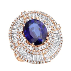 18K White Gold Unique Blue Sapphire And Diamonds Cocktail Ring For Women 7.87Ct -Outlet Radiant Bijou Store jewelry 18k gold unique blue sapphire and diamonds cocktail ring for women 787ct ro