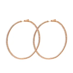 2.5 Inch Inside Out Diamond Hoop Earrings For Women 5 Carat VS Diamonds 14K Yellow Gold -Outlet Radiant Bijou Store jewelry 25 inch inside out diamond hoop earrings for women 5 carat vs diamonds 14k gold 001285 backro